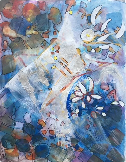 White Blade Floats on the Bluish Body
